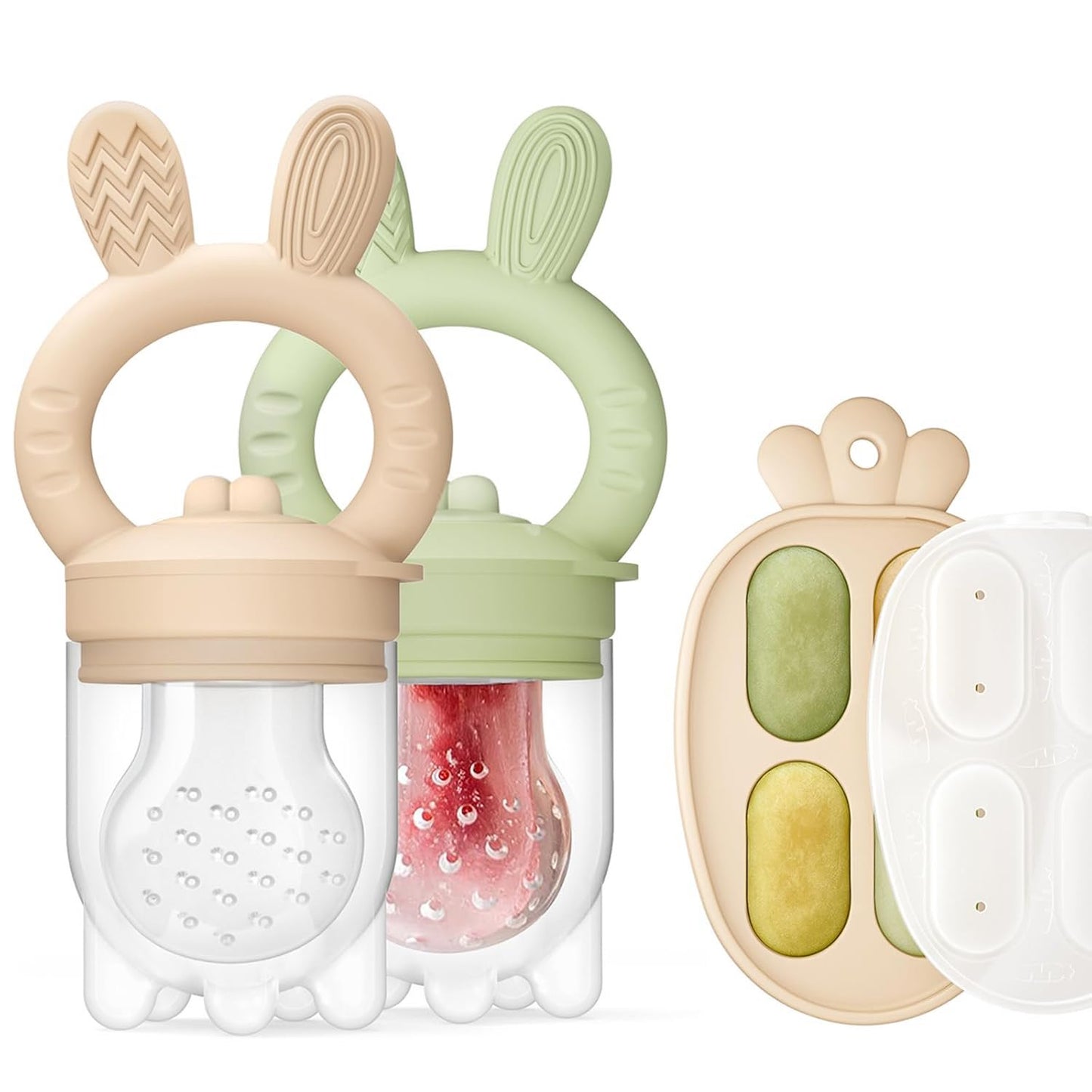 Set x2 Alimentadores de Frutas para Bebé con Bandeja Congeladora