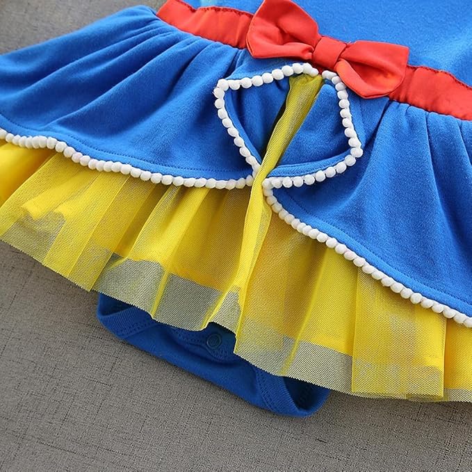 Disfraz Mameluco y Diadema de Blancanieves Princesa Clásica