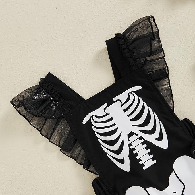 Vestido de Esqueleto Fantasma para Bebé Niña