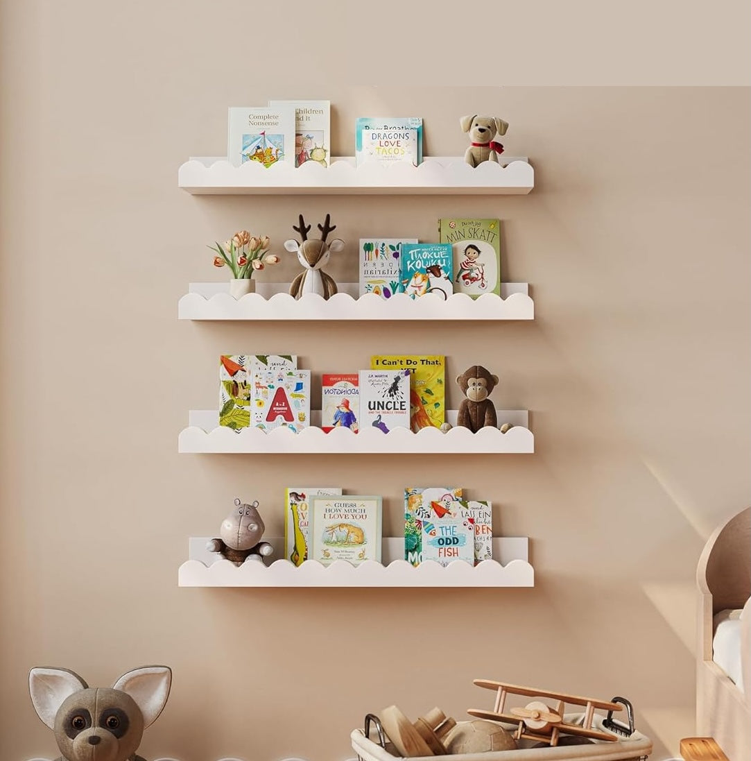 Juego de 4 Repisas Flotantes Blancas