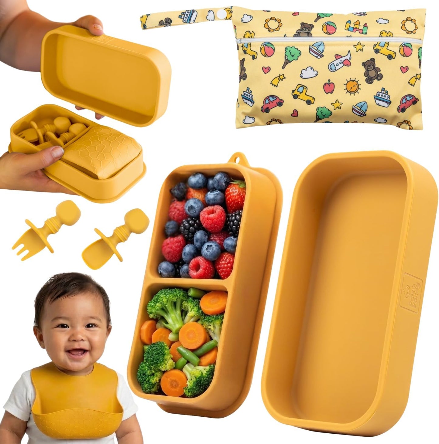 Set de Alimentación de Silicona para Viaje