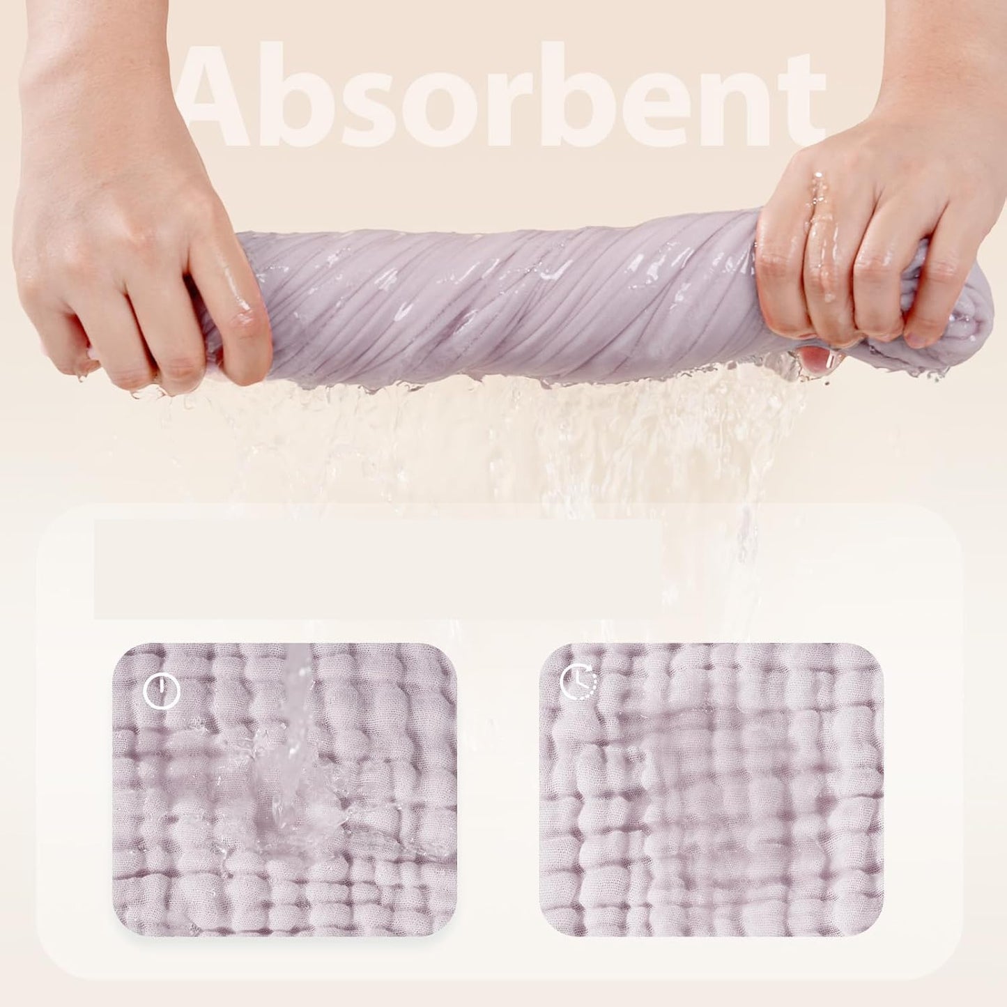 Set de 2 Toallas de Bebé con Capucha – 100% Muselina de Algodón