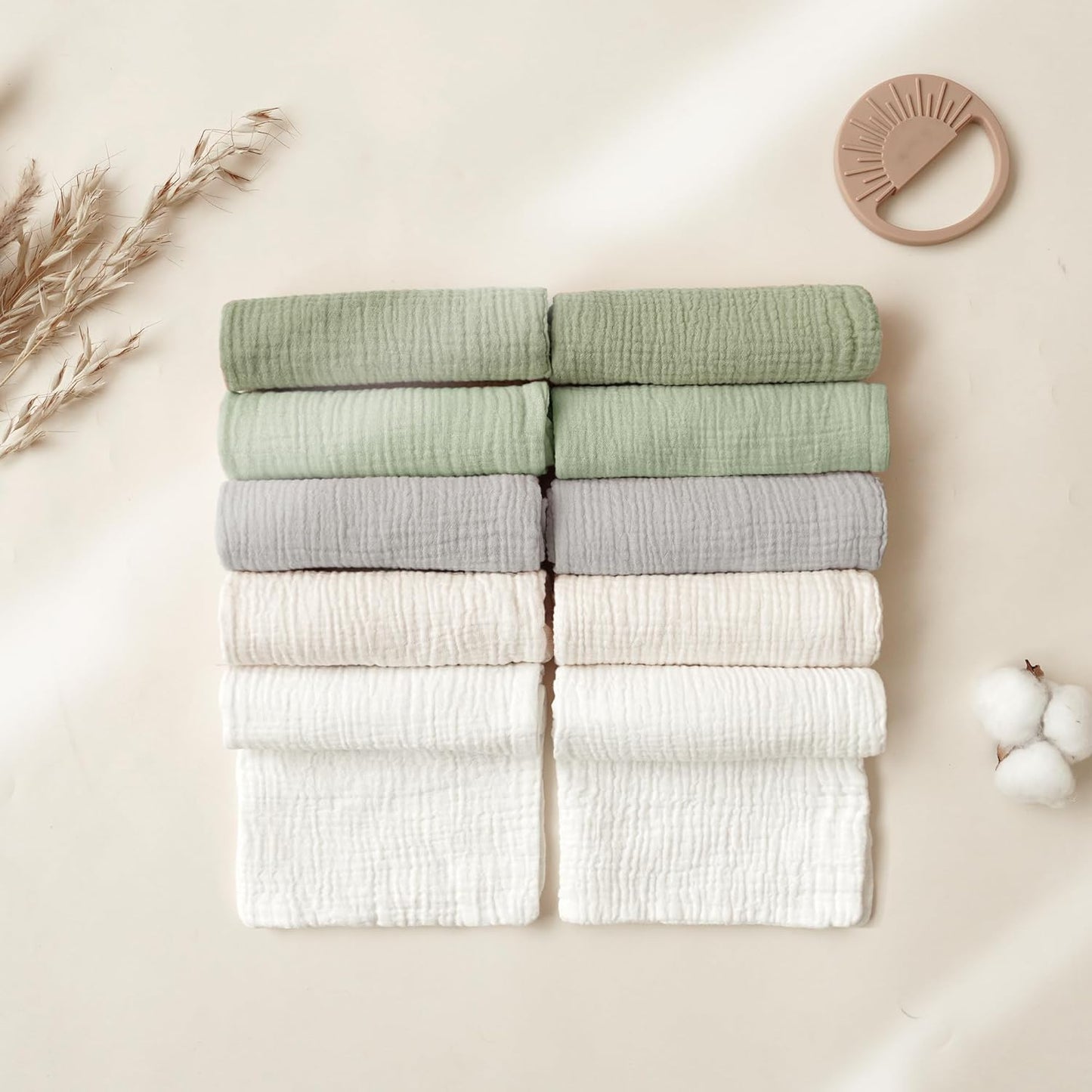 Paquete de 10 Paños de Muselina para Bebé – 100% Algodón