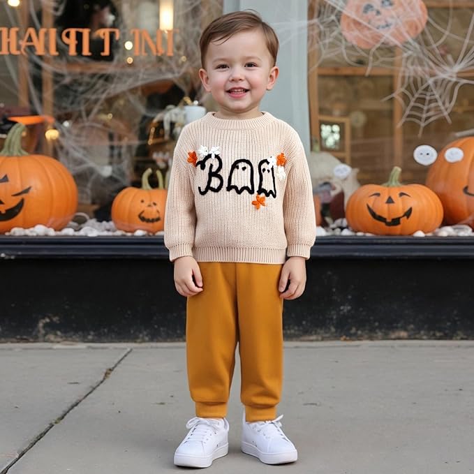 Suéter Tejido “BOO” de Halloween para Bebé