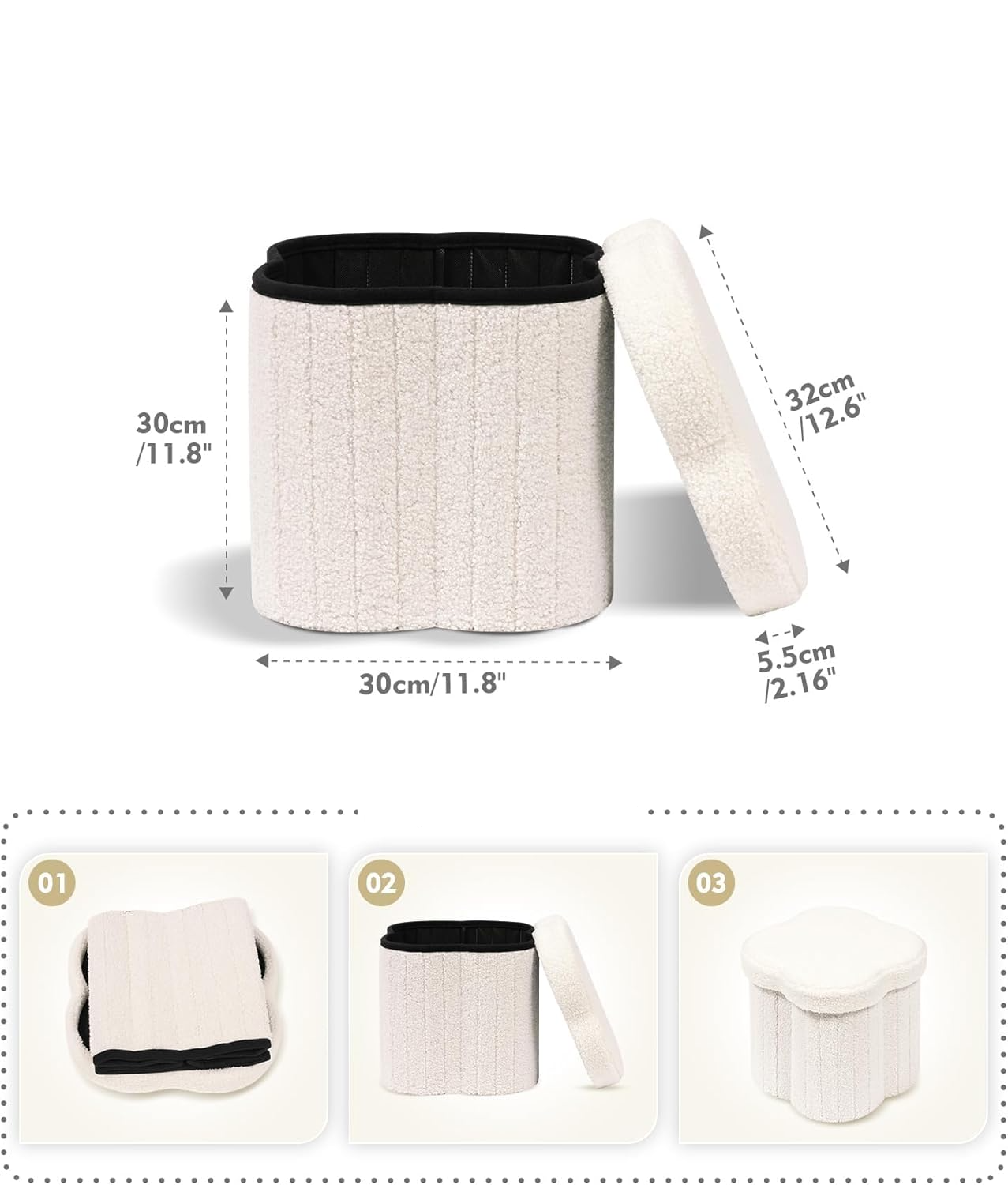 Puff Mushy Almacenamiento con Encanto en Forma de Flor
