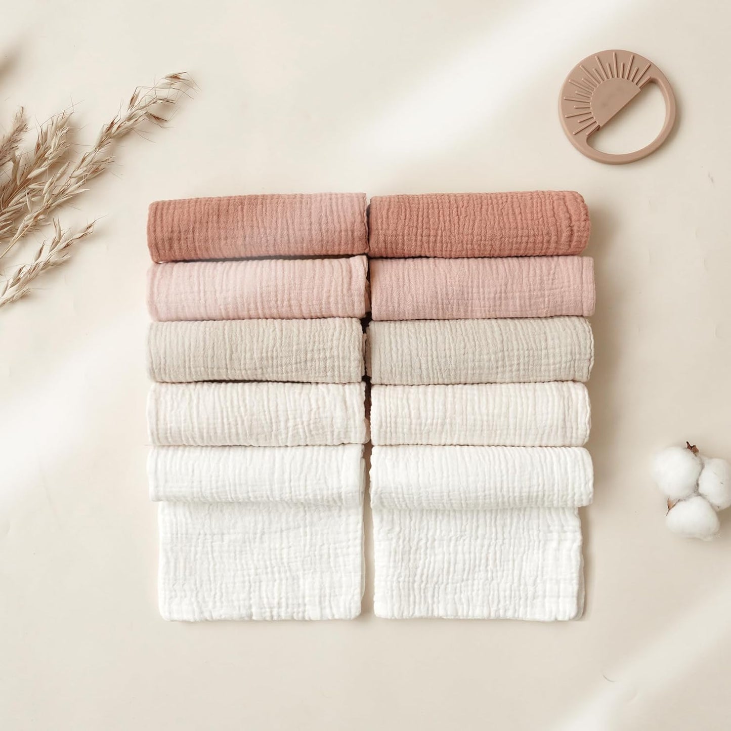 Paquete de 10 Paños de Muselina para Bebé – 100% Algodón