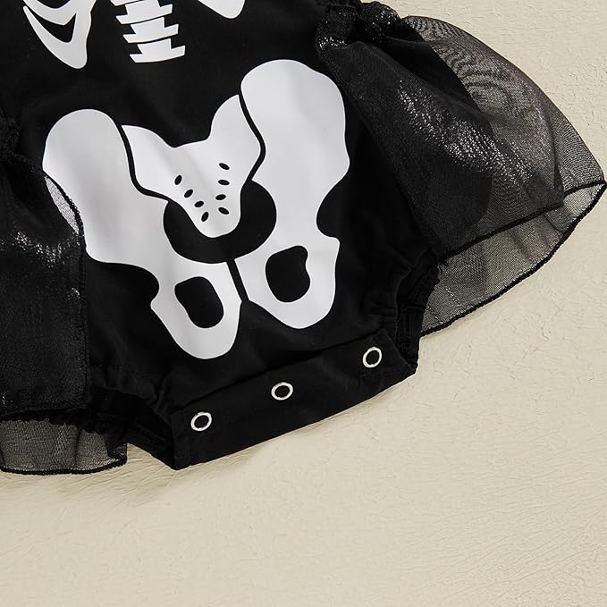 Vestido de Esqueleto Fantasma para Bebé Niña