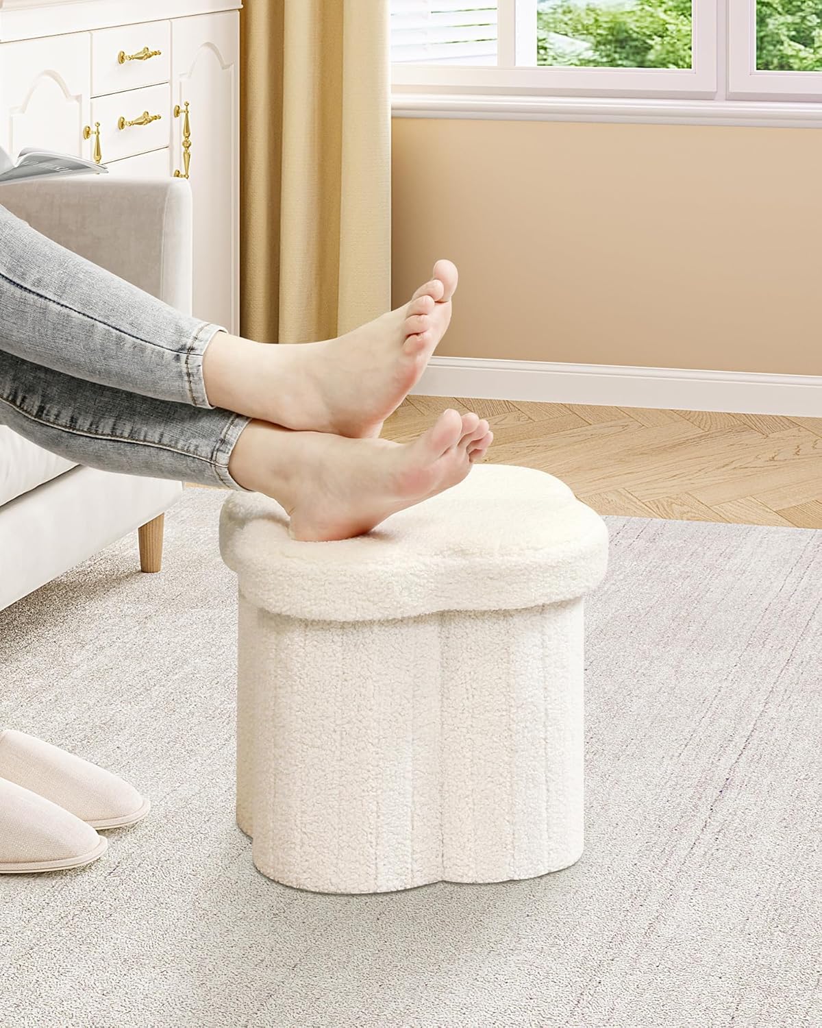 Puff Mushy Almacenamiento con Encanto en Forma de Flor