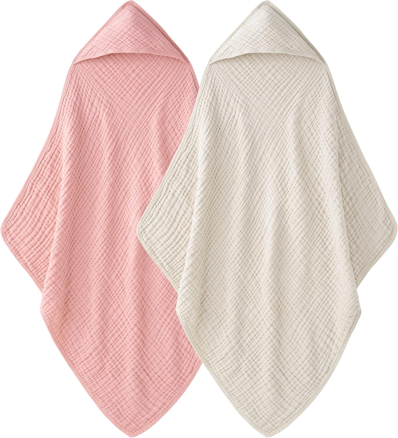 Set de 2 Toallas de Bebé con Capucha – 100% Muselina de Algodón