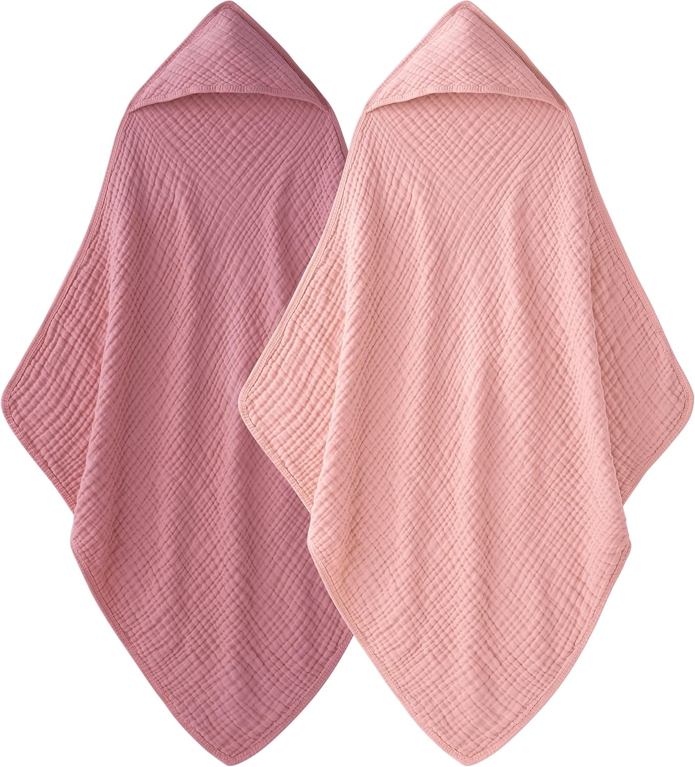 Set de 2 Toallas de Bebé con Capucha – 100% Muselina de Algodón