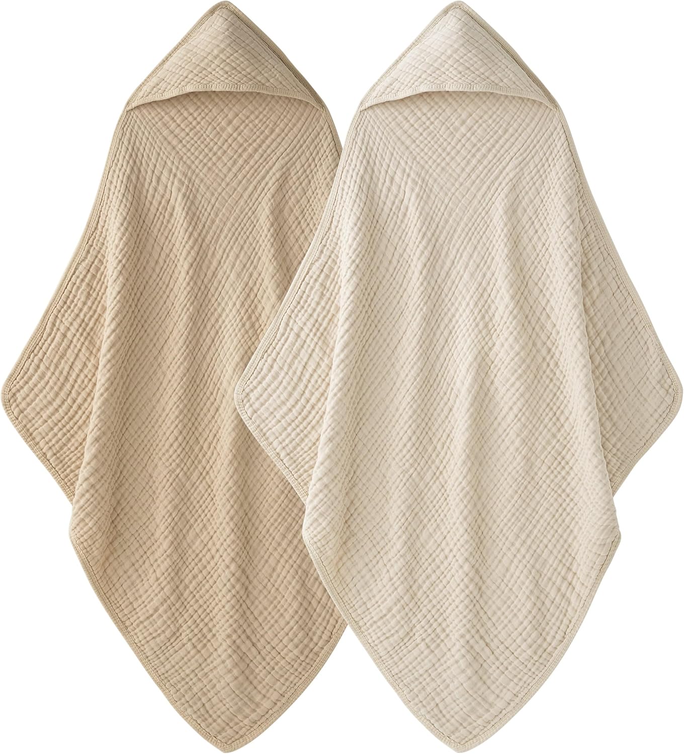 Set de 2 Toallas de Bebé con Capucha – 100% Muselina de Algodón