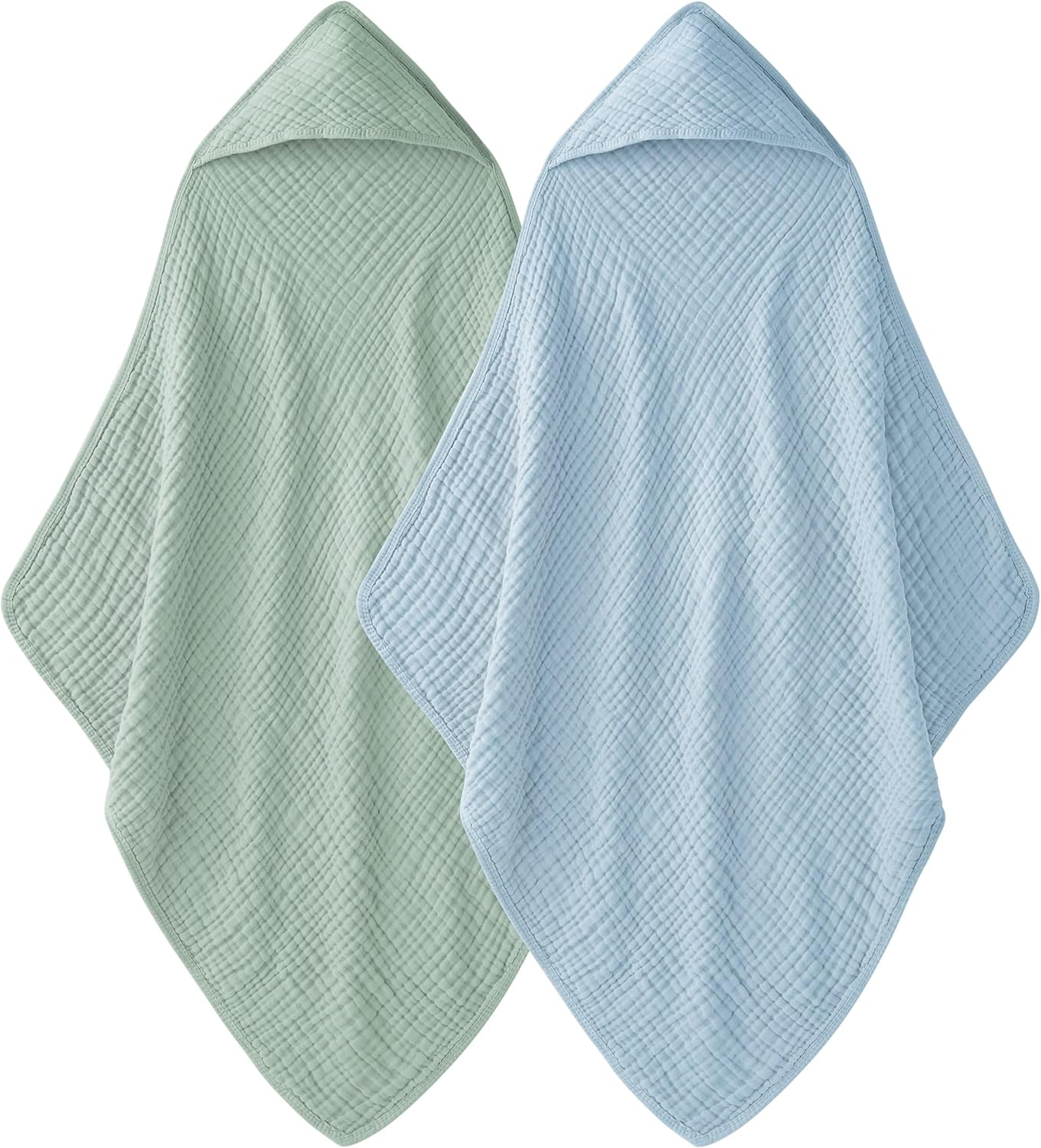 Set de 2 Toallas de Bebé con Capucha – 100% Muselina de Algodón