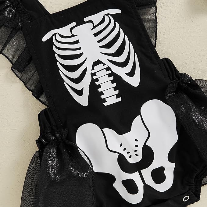 Vestido de Esqueleto Fantasma para Bebé Niña