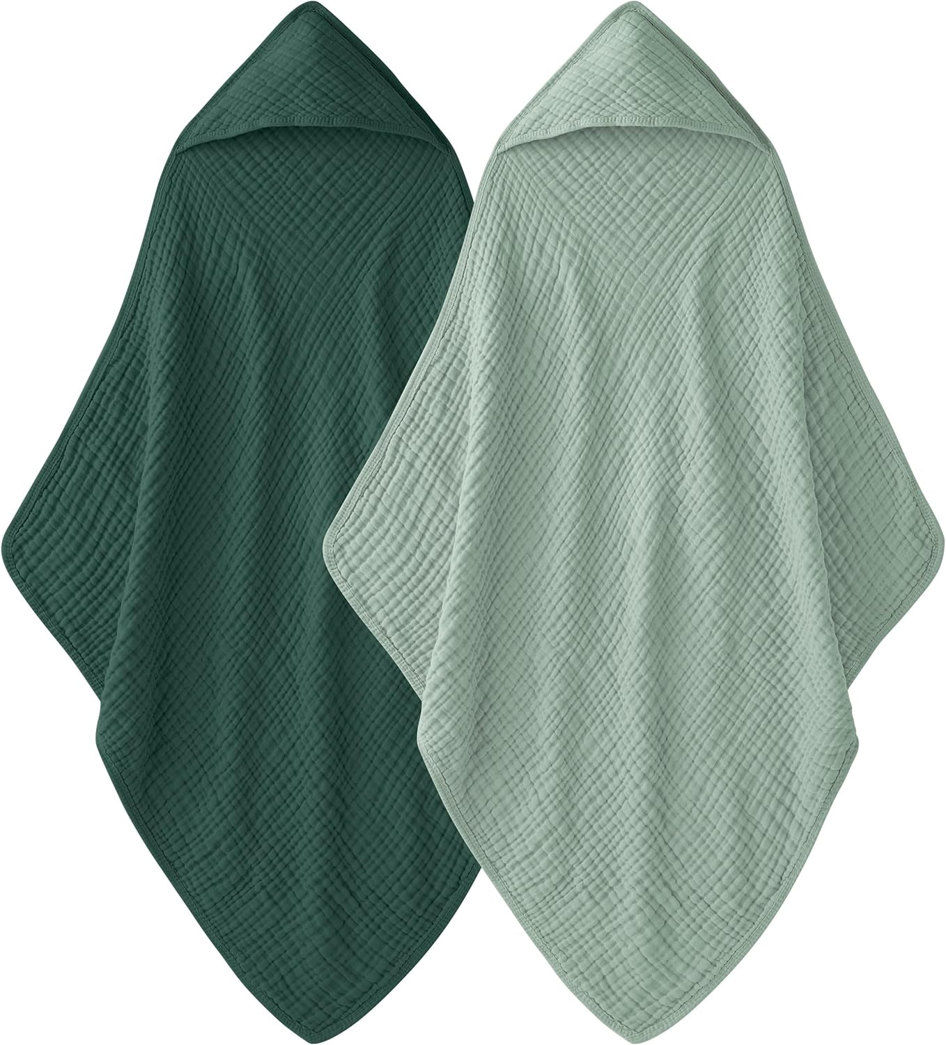 Set de 2 Toallas de Bebé con Capucha – 100% Muselina de Algodón