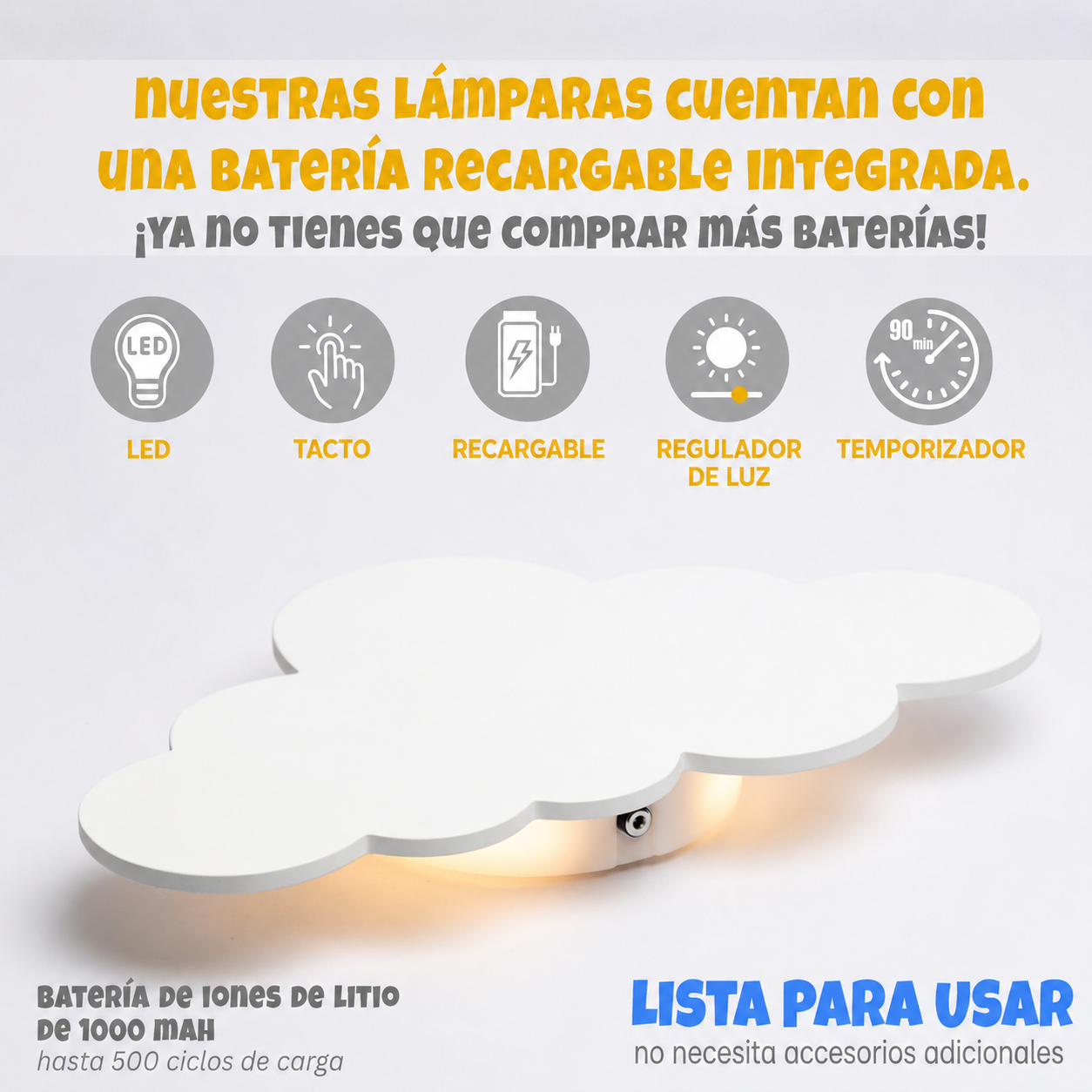 Luz Nocturna Nube Recargable