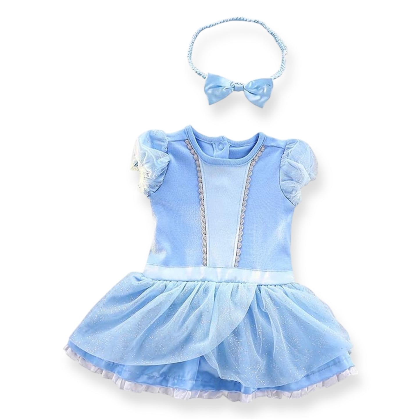Disfraz Mameluco y Diadema de Cenicienta Princesa Clásica