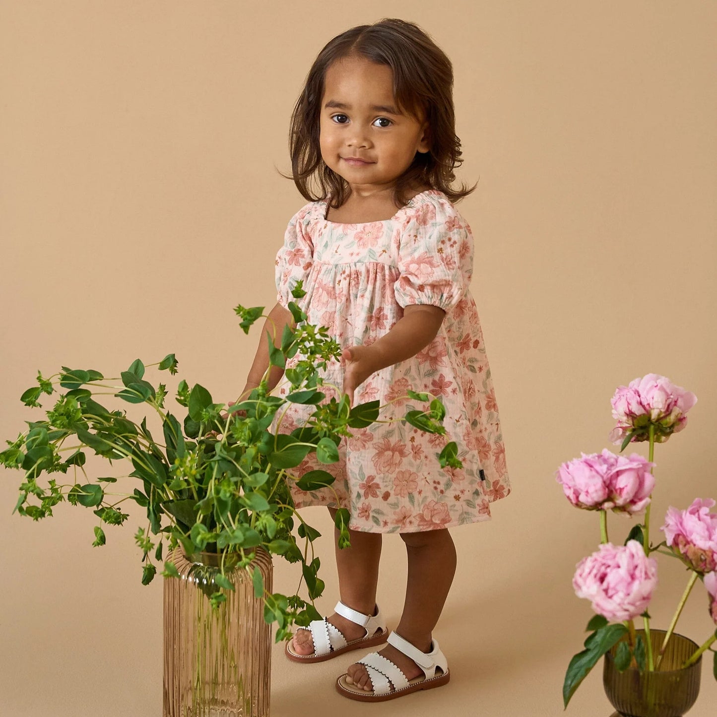 Set Eloise Vestido y Cubrepañal de Algodón