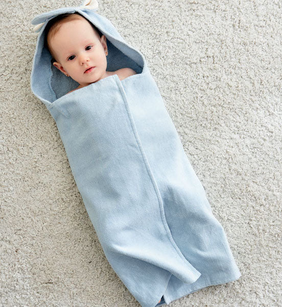 Paquete de 2 Toallas de Bebé Niño con Capucha 100% Algodón