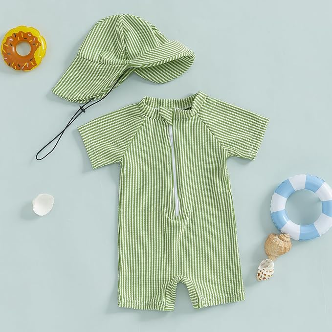 Vestido de Baño Seersucker con Gorro (Cierre)