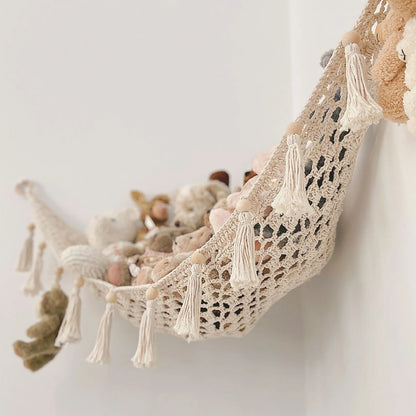 Hamaca de juguete de macramé