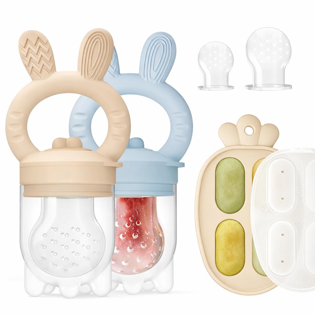Set x2 Alimentadores de Frutas para Bebé con Bandeja Congeladora