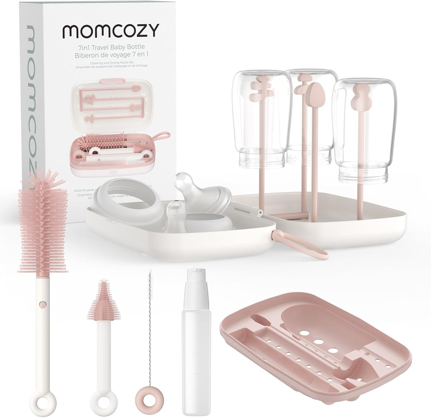 Set limpieza biberones rosa