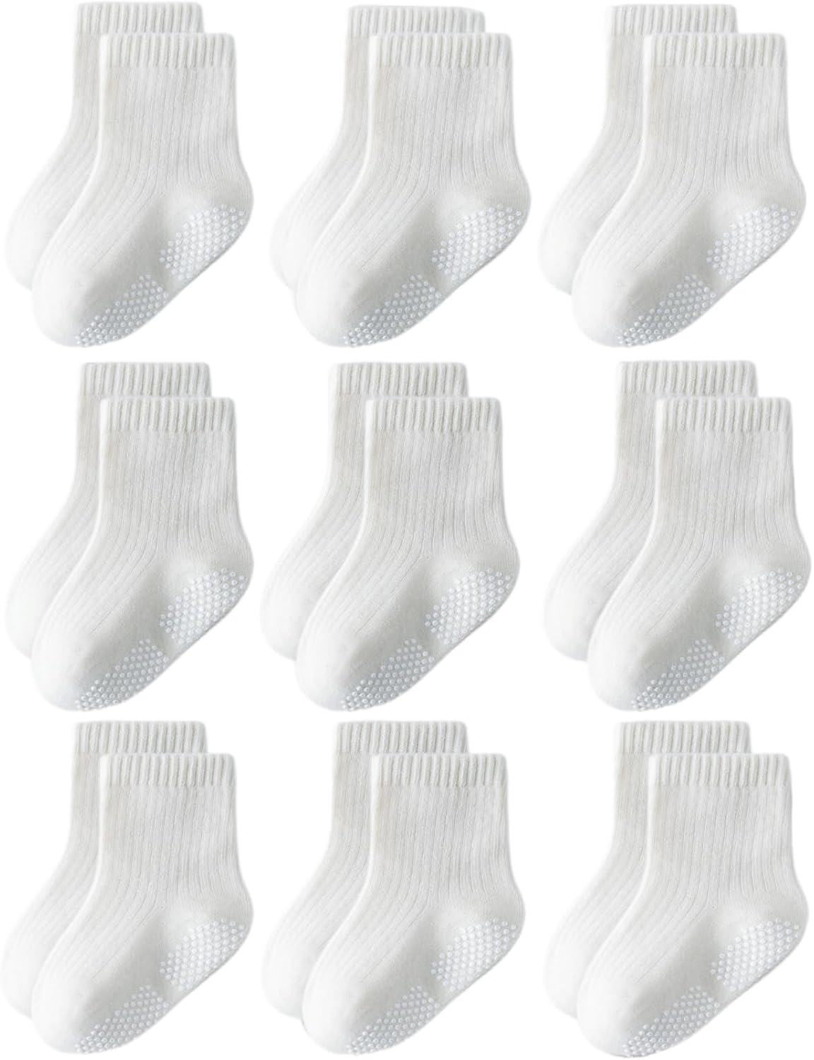 Set x9 medias antideslizantes blancas