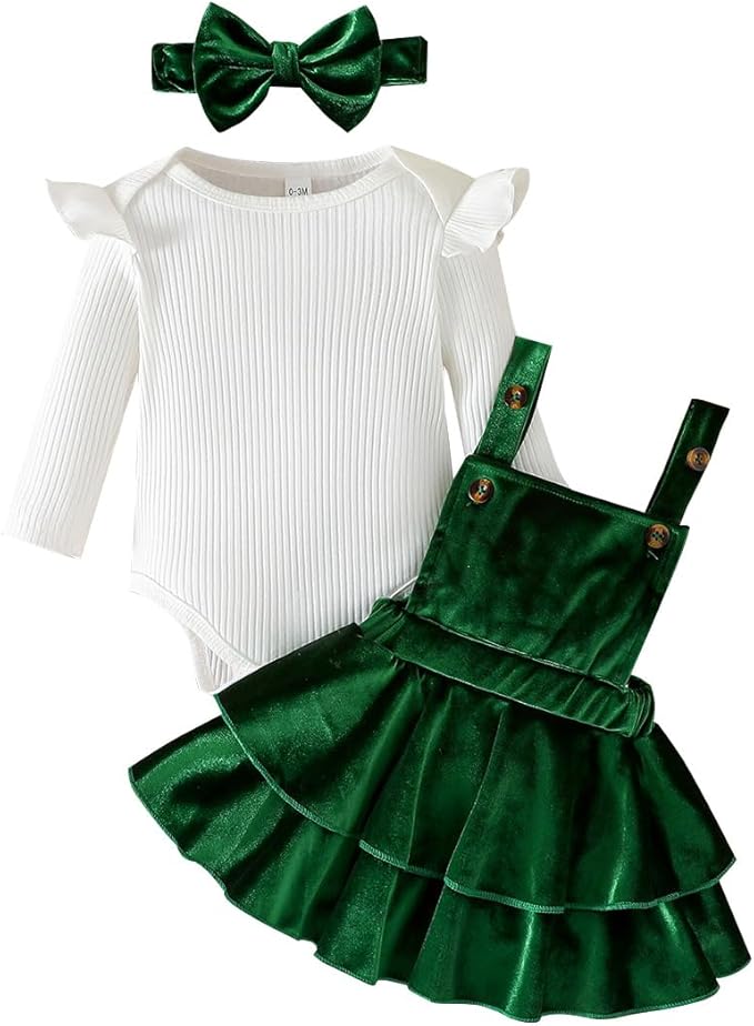 Set Navideño Alice Vestido, Mameluco y Diadema