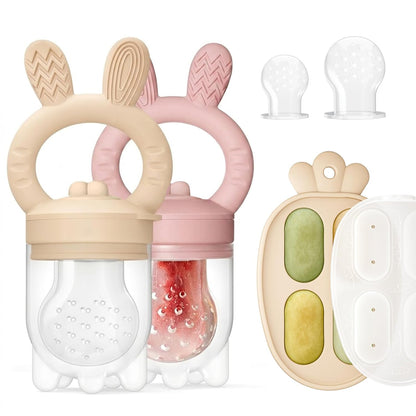 Set x2 Alimentadores de Frutas para Bebé con Bandeja Congeladora