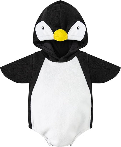 Disfraz de Pingüino para Bebé con Mameluco, Capucha y Zapatos