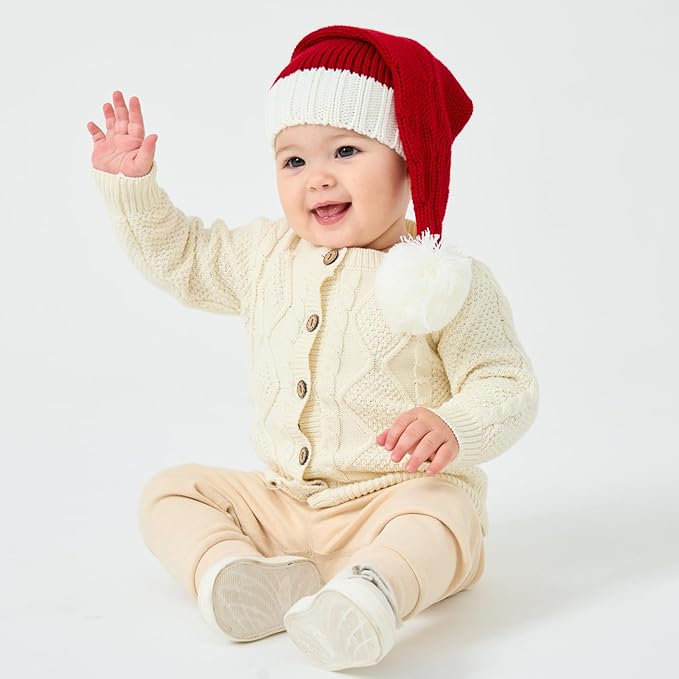 Sombrero Tejido de Navidad Largo para Bebé