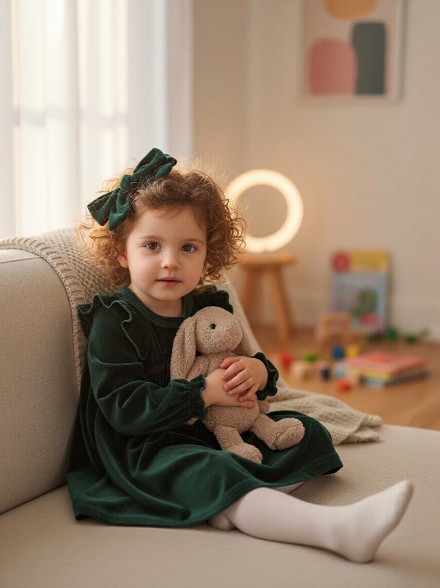 Vestido Wendy con Diadema - Verde Oscuro