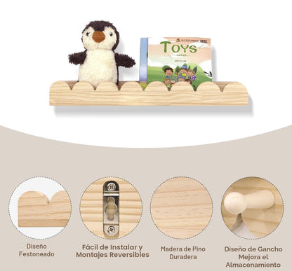 Repisas Flotantes x3 de Madera
