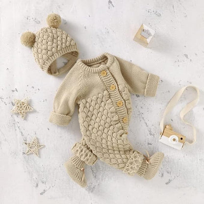 Set Gorro y Mameluco Tejido Beary