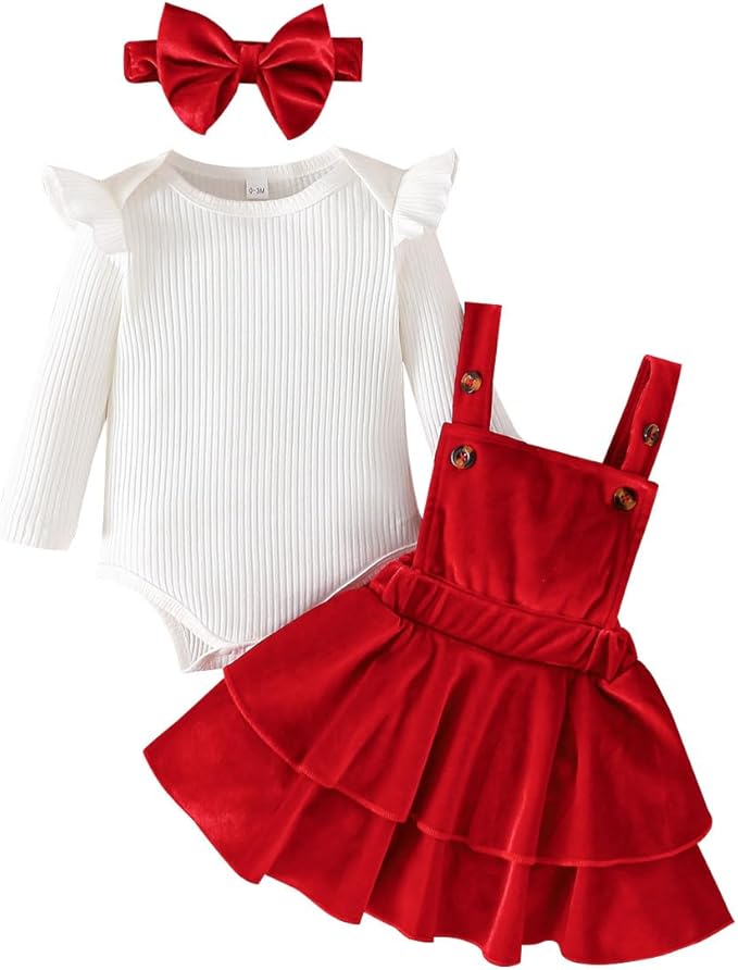Set Navideño Alice Vestido, Mameluco y Diadema