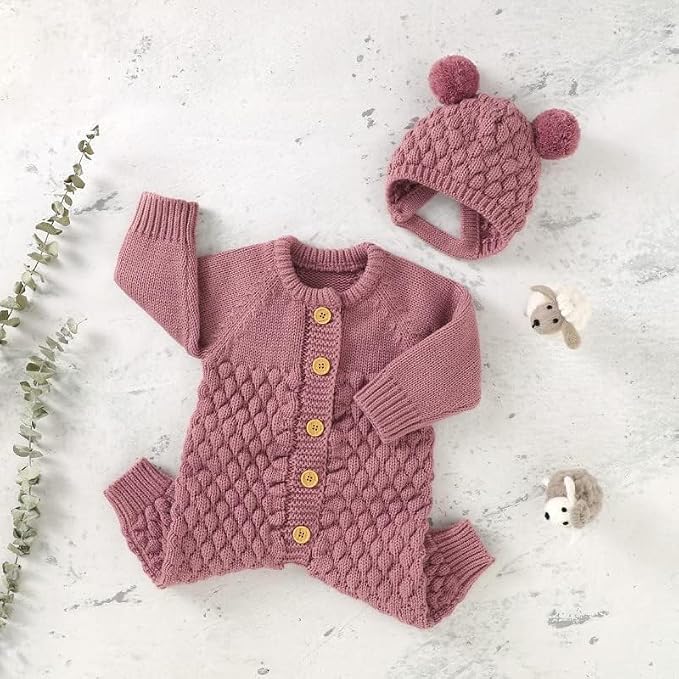 Set Gorro y Mameluco Tejido Beary