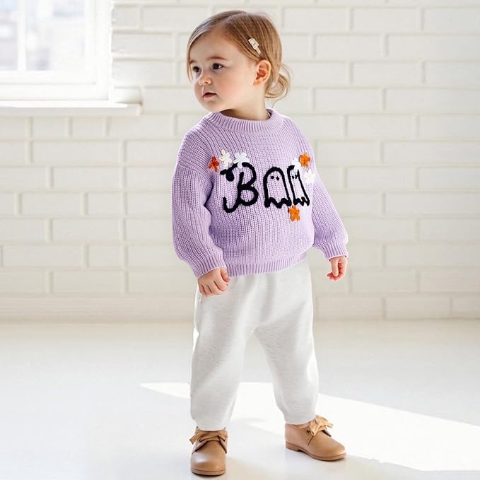 Suéter Tejido “BOO” de Halloween para Bebé
