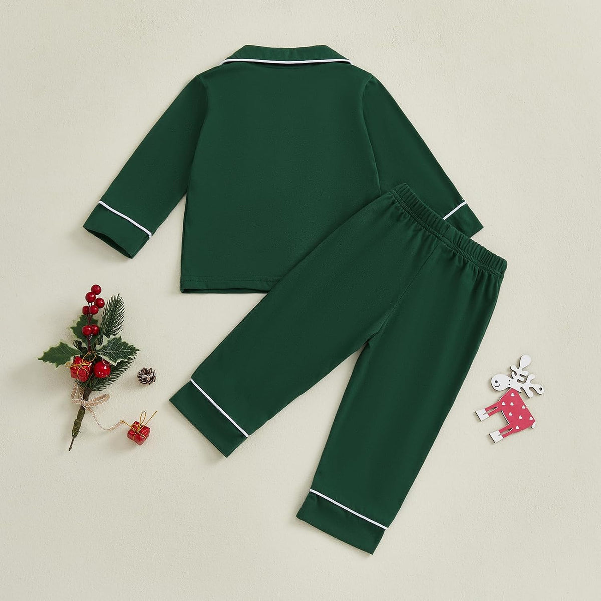 Pijama Tomás de Papá Noel - Verde Oscuro