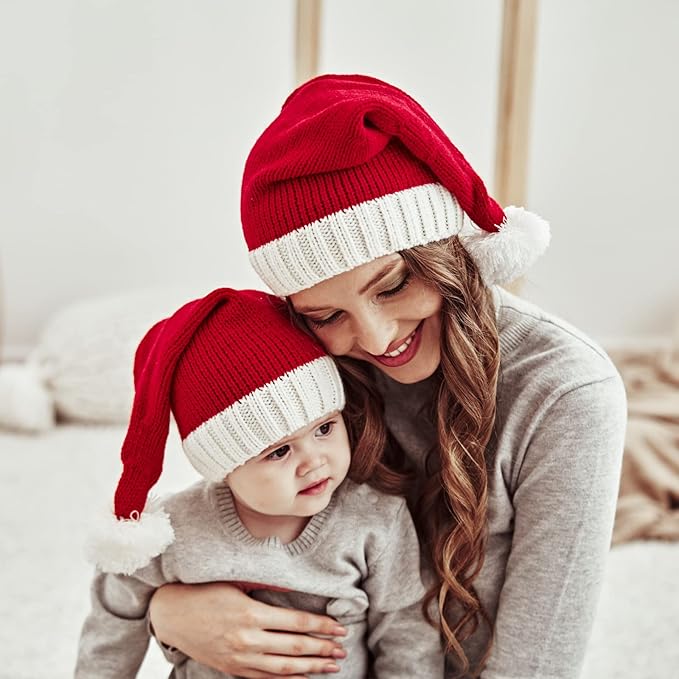 Gorro de Navidad Tejido para Bebés y Adultos