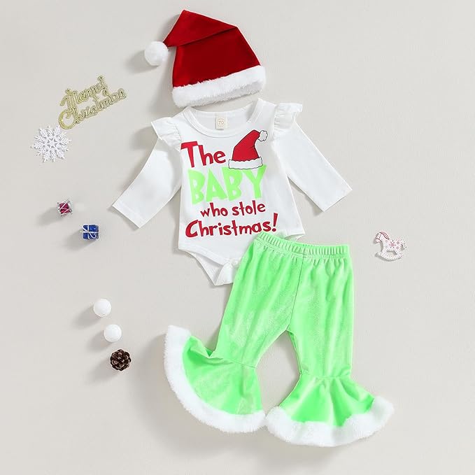 Set Navideño Mameluco, Pantalón y Diadema
