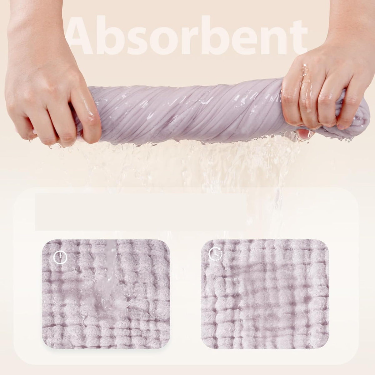 Set de 2 Toallas de Bebé con Capucha – 100% Muselina de Algodón