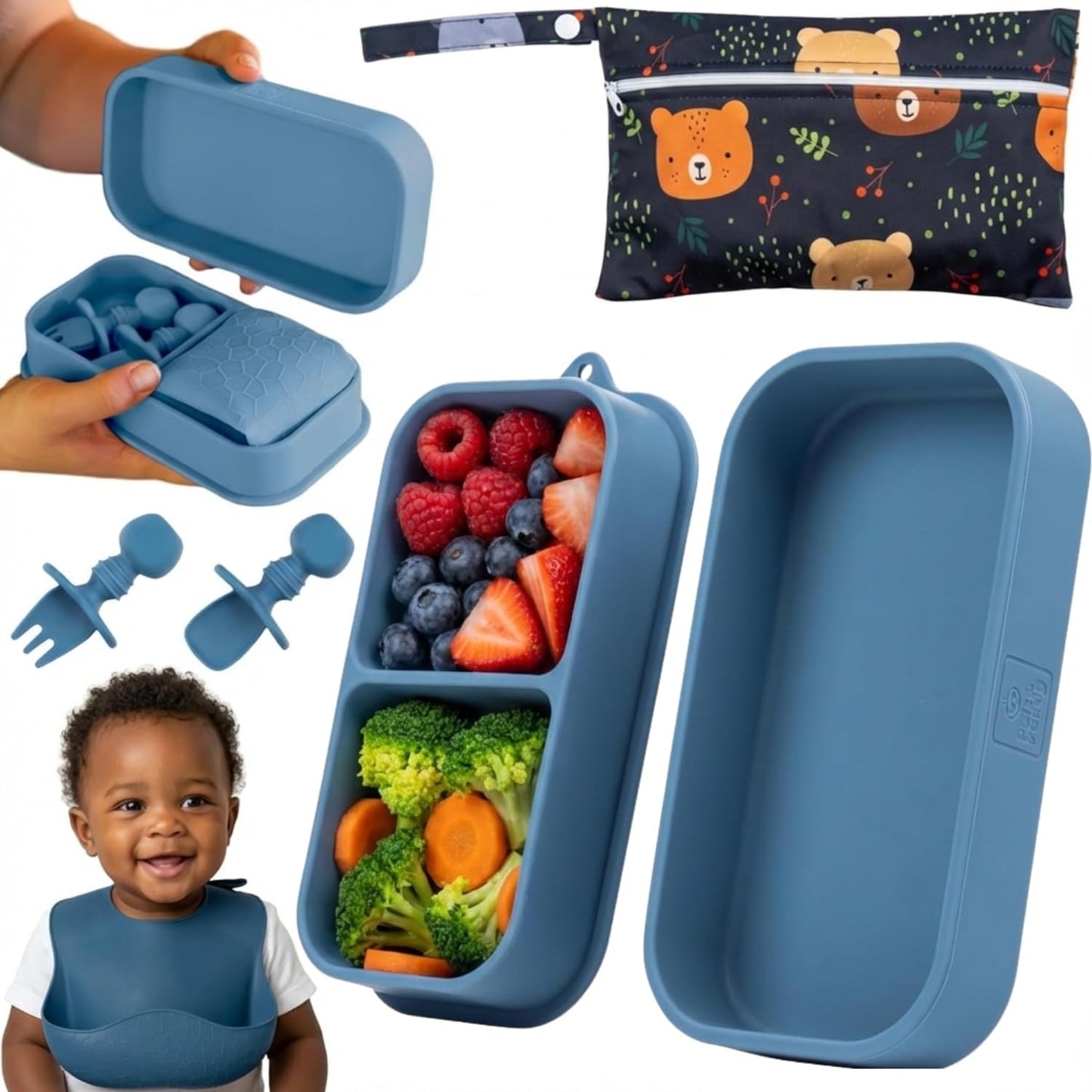 Set de Alimentación de Silicona para Viaje