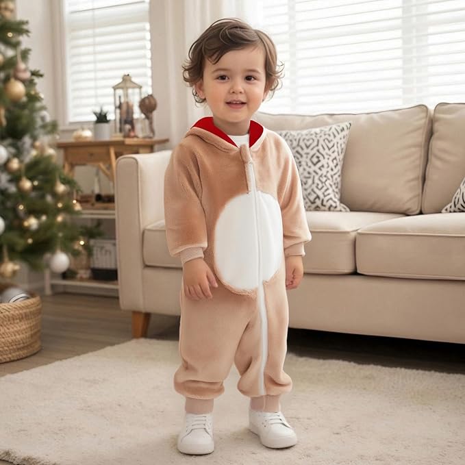Mameluco Navideño con Capucha de Reno