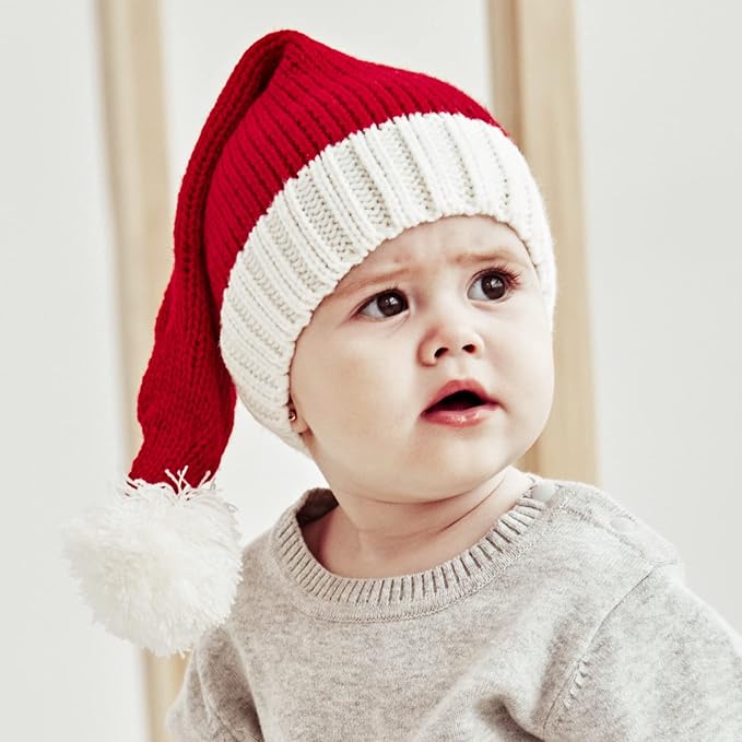 Gorro de Navidad Tejido para Bebés y Adultos
