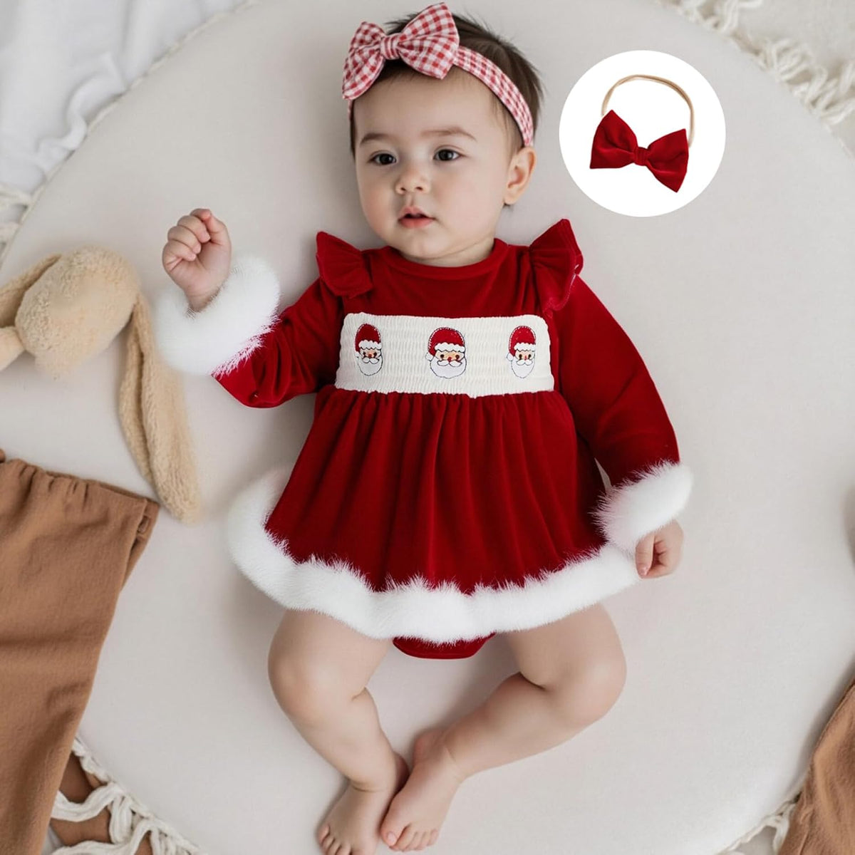 Mameluco Vestido Ximena de Terciopelo - Rojo