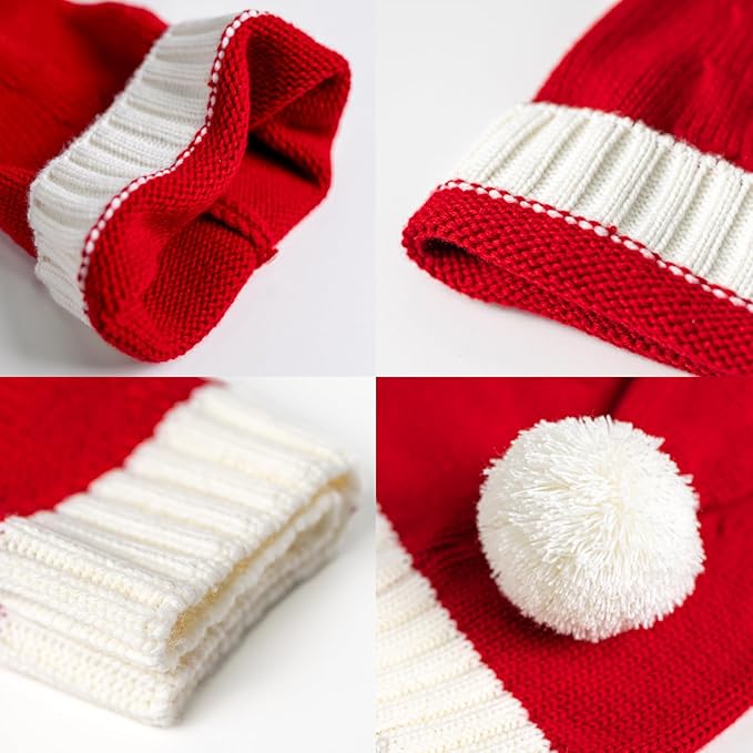 Sombrero Tejido de Navidad Largo para Bebé