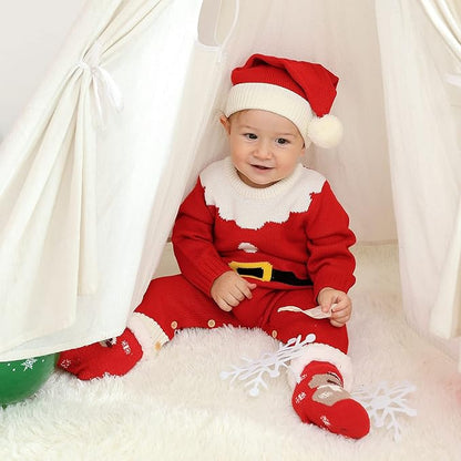 Traje de Navidad Tejido para Bebé con Gorro