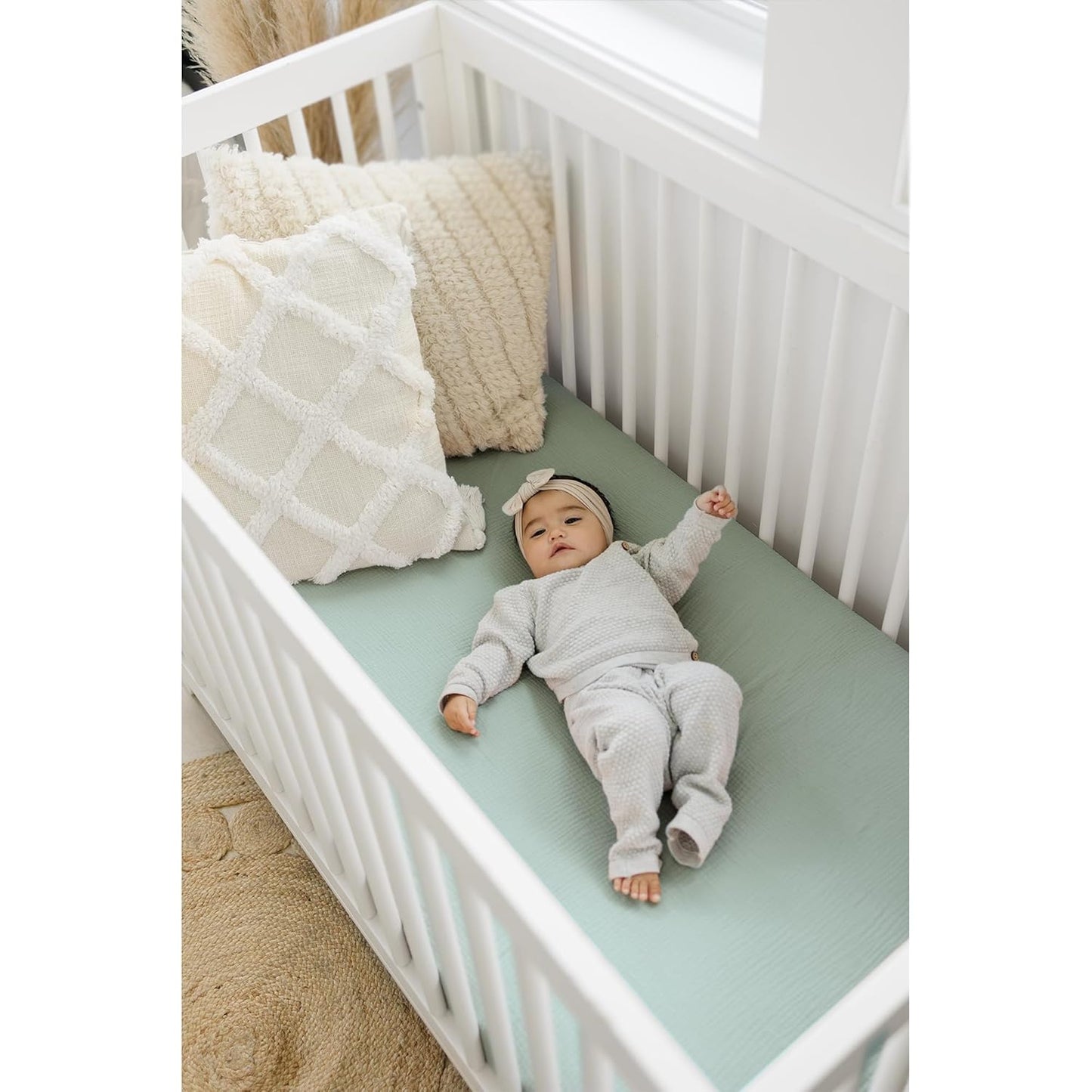 Set x2 Sábanas de Muselina para Cuna 100% Algodón (70 x 130 cm)