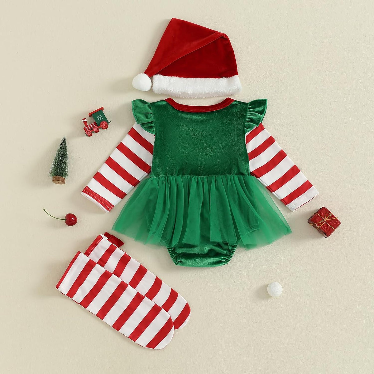 Set Vestido Luna con Gorro - Verde