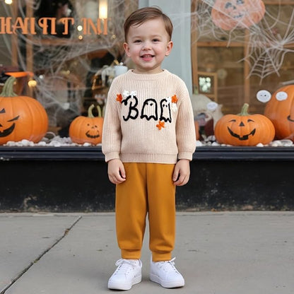 Suéter Tejido “BOO” de Halloween para Bebé